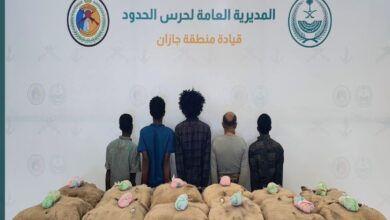 إحباط محاولة تهريب كمية ضخمة من القات في جازان والقبض على 5 متورطين 4 1 275