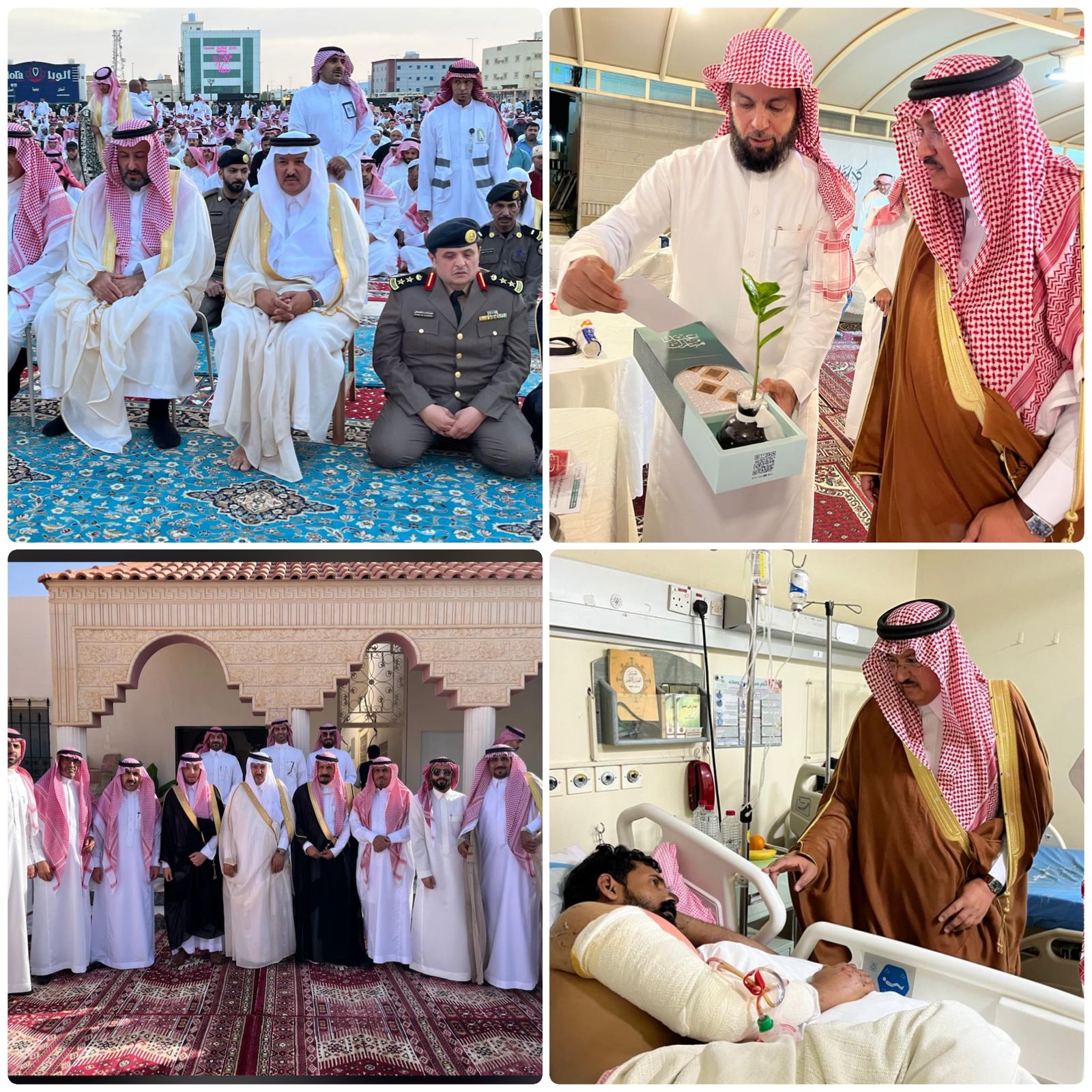 محافظ المجمعة يؤدي صلاة العيد ويستقبل المهنئين ويزور المرضى والمنومين 1 1 3430