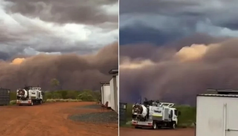 مشهد مذهل.. عاصفة ترابية جدارية تبتلع سماء صحراء تانامي الأسترالية 1 66 119