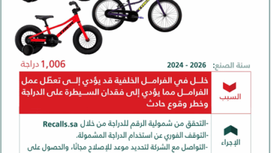 تحذير عاجل من "التجارة": استدعاء 1,006 دراجات أطفال "Precaliber" لخلل بالفرامل 14 999 2 18