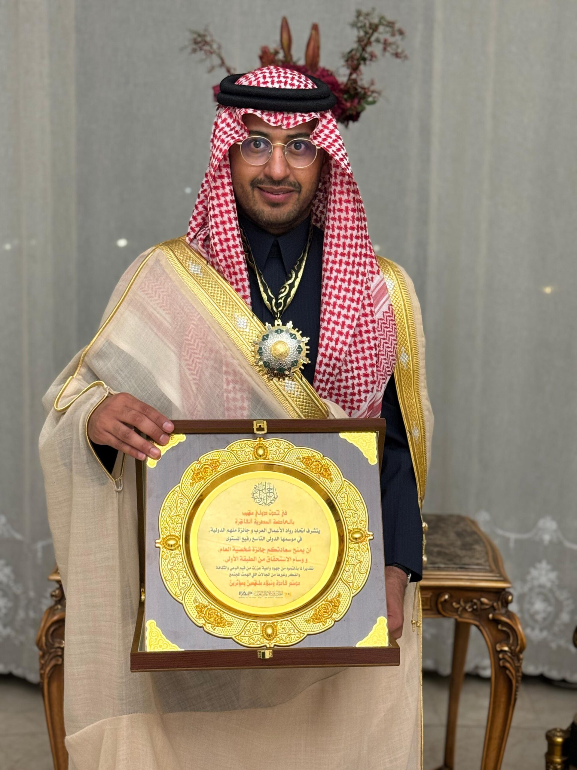 ماجد آل حسنة يحصد جائزتين ويتوّج بجائزة «ملهم» الدولية 2025 في مصر 1 ee9bc286 5903 4807 8a64 f7360cb43f47 scaled